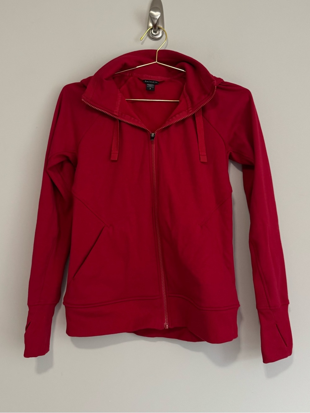 Athleta Deep Red Zip-Up Hoodie
